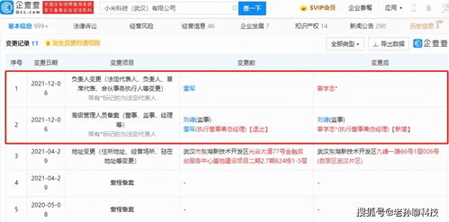 雷軍卸任小米武漢公司法人，聚焦造車新篇章，曾學(xué)忠接棒引領(lǐng)技術(shù)咨詢業(yè)務(wù)